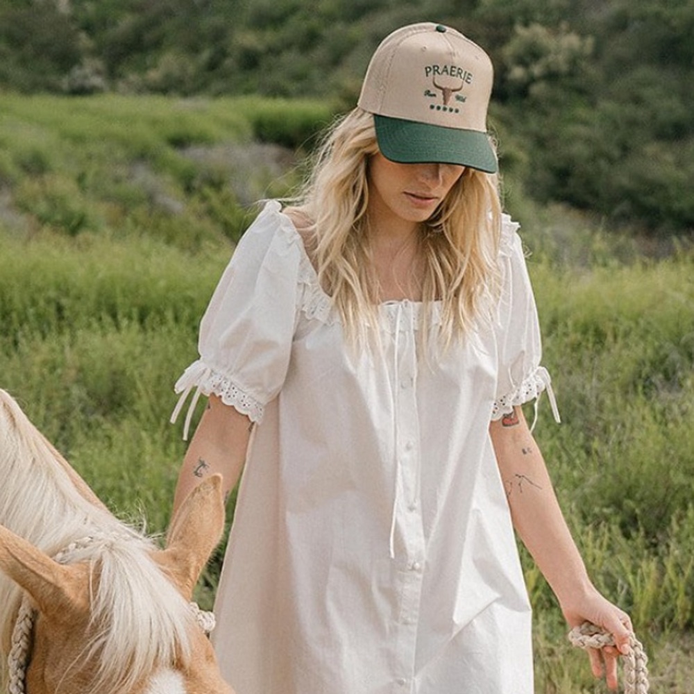Praerie Tan and Forrest green Trucker Hat